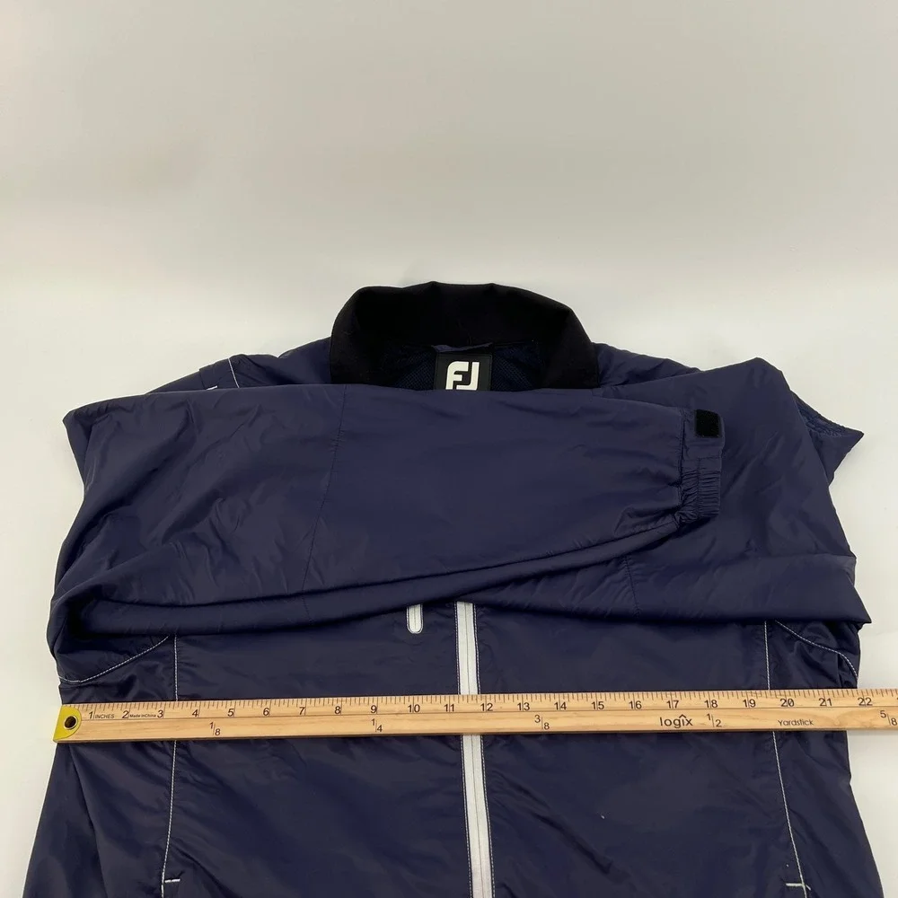 FootJoy Mens Navy Blue Full Zip Golf Windbreaker Jacket Mesh Lined LHCC Logo XL